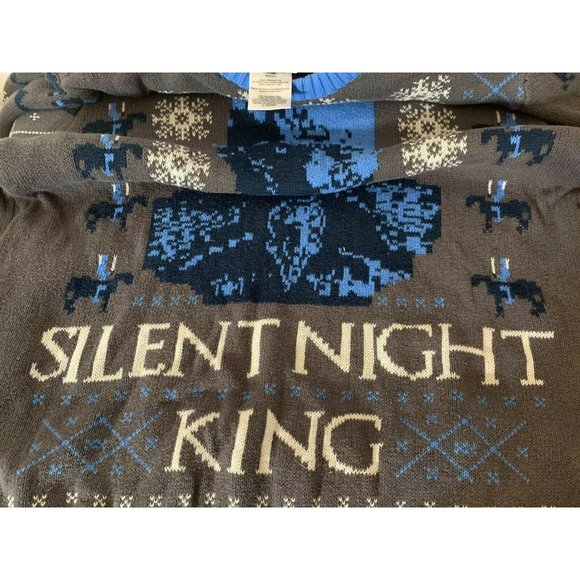 Game of Thrones Silent Night King Ugly Christmas Sweater Size M Men Gray… - Picture 8 of 9